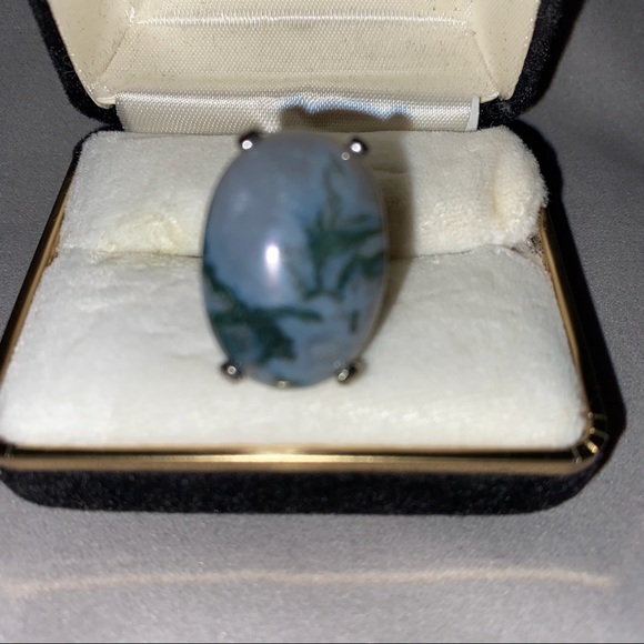 ART DECO AGATE RING - Picture 2 of 6